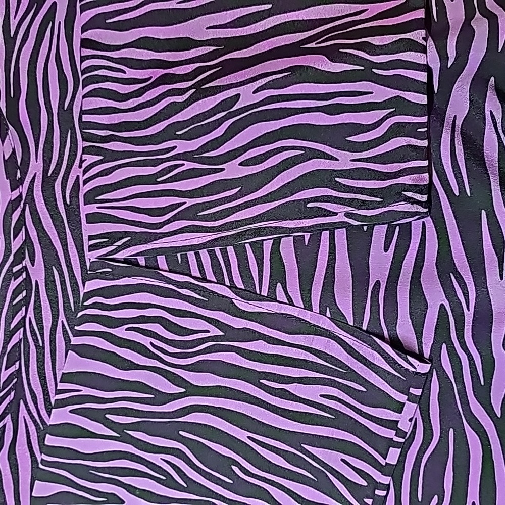 NEW MICHAEL MICHAEL KORS FLAWED PURPLE ZEBRA PRINT 3/4 SLEEVE BANDED TOP BLOUSE - Picture 9 of 14